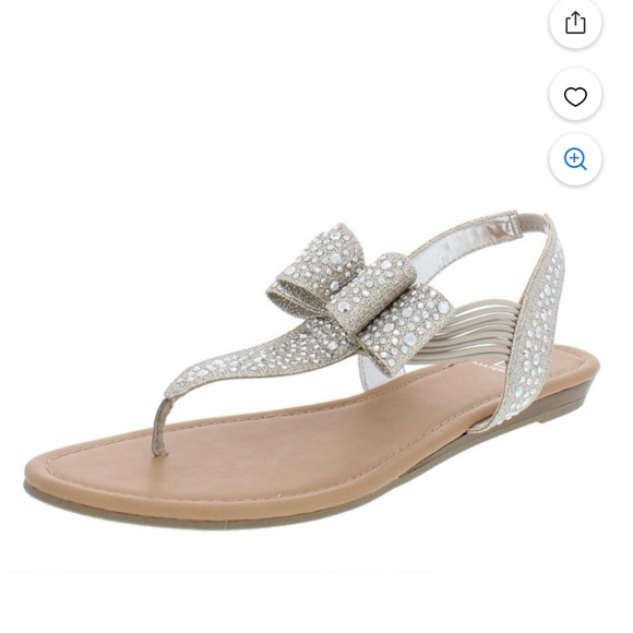 Material Girl Glittery Sandals with Bow - Picture 9 of 9